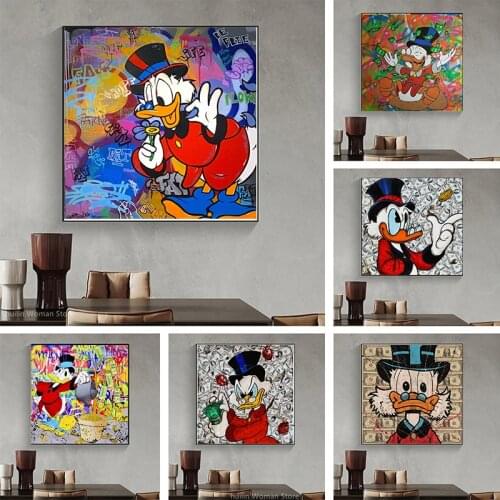 Disney Donald Duck Character Home Decoration Wall Art Poster and Print Canvas Painting Wall Art Picture for Kids Room No Frame