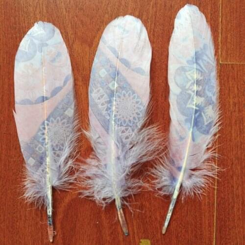 Goose Feather!50Pcs/lot!13-20cm- Printed-Goose Satinettes Feathers - Perfect for Earrings, Bridal Table Decor & Millinery