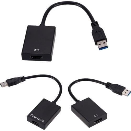 USB 3.0 To HDMI compatible Audio Video Adaptor Converter Cable For Windows 7/8/10 PC 1080P