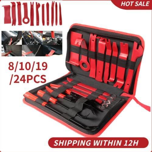 4/8/19/24pcs Car Audio Maintenance Kit Auto Trim Repair Panel Remover Pry Bar Car Dash Radio Door Trim Panel Clip Hand Tools
