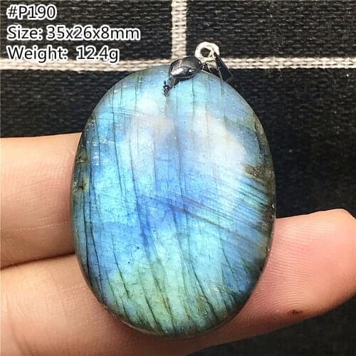 Genuine Natural Yellow Blue Light Labradorite Pendant Jewelry For Woman Man Crystal Oval Beads Egg Shape Moonstone Stone AAAAA