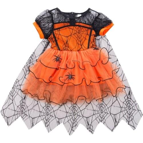Girls Halloween Witches Fancy Dress Costume Witch Outfit Kids Cosplay Party Baby Lace Rainbow Outfit Kids Party Clothes 0-5T