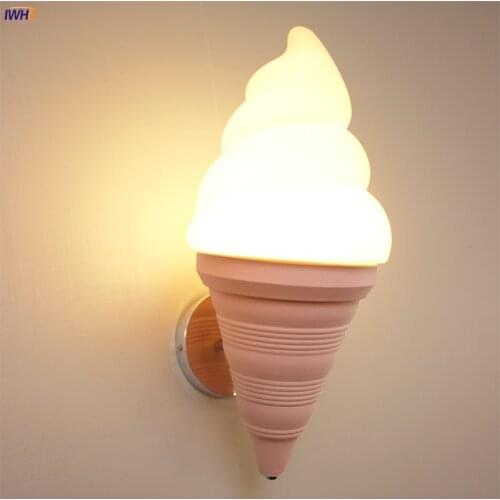 Cute Pink Ice Cream Wall Light LED Wandlamp Creative Modern Wall Lamps For Kid Room Bar Cafe Home Living Room Art Decor Lampara