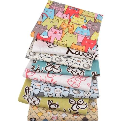 Nanchuang Cartoon Twill Fabric DIY Cloth Handmade Sewing Quilting Fat Quarters Patchwork Material For Baby&Children 8Pcs/Lot