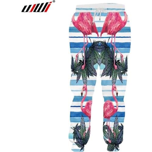 UJWI 3D Printed Animal Leaf crane Sweatpants Mens Spandex Clothing New Arrivals Pants Chinese Style Man Trousers