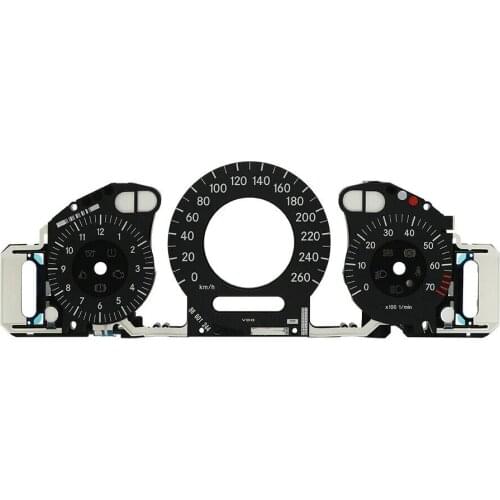 Gauge Face Overlay for Mercedes W211 W209 C219 Instrument Cluster 260KM/H Black