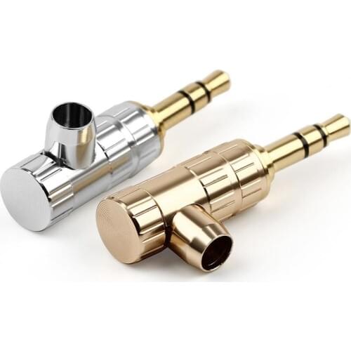 HIFI Headphone Jack 3.5mm Male Audio Connector 3 Pole Stereo Gold Plated Mini Jack Earphone Plug Solder Adapter DIY Gold Silver
