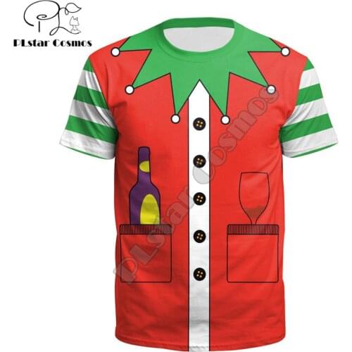 2019 New christmas Fashion t-shirt Christmas Cosplay costume 3D Printed Crew Neck Summer Tshirt Harajuku Unisex Tees tops