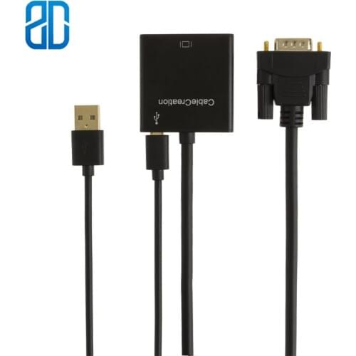 HDMI to VGA Adapter with 3.5mm Audio Jack HDMI Female to VGA Male Converter for TV Stick, Raspberry Pi, Laptop, PC, Tablet