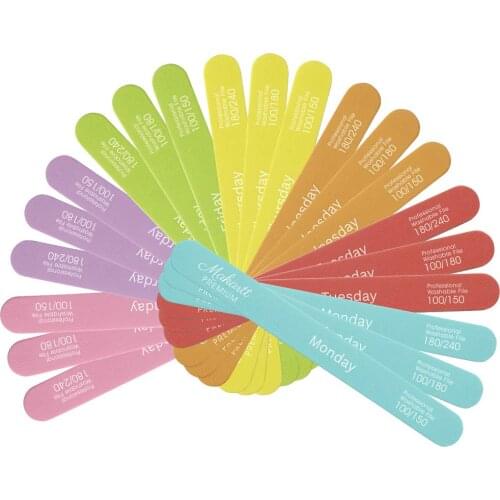 Makartt Colorful Nails Files 100/150/180/240 Grit for Poly Nail Gel Professional Emery Boards for Nails 21pcs Christmas Gift