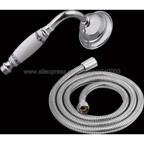 Polished Chrome Bathroom Rainfall shower head Water-Saving Fixed Shower hand held shower and shower hose Kxz048