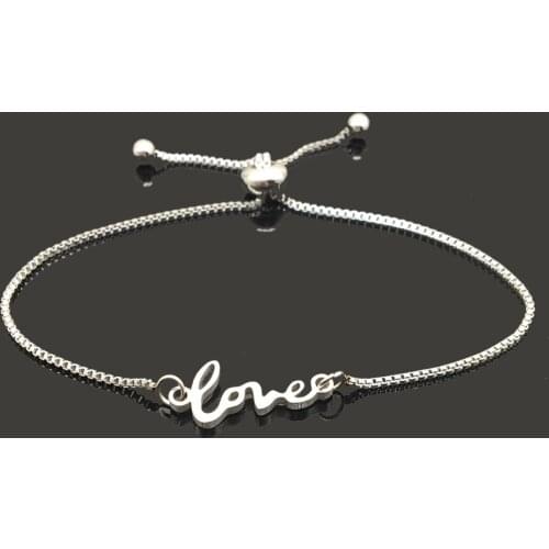 Hollow Love Letter Bracelets Stainless Steel Bracelet For Women Jewelry Gift Dropshipping