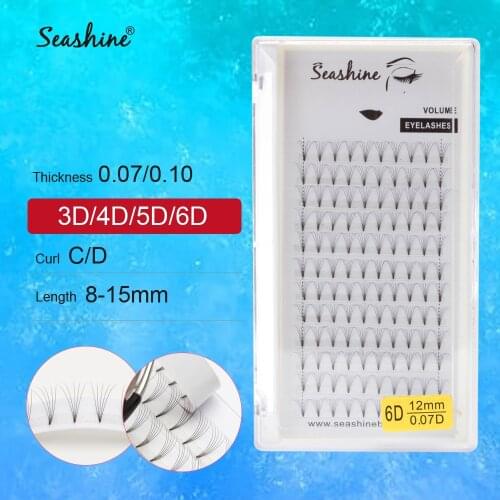 Seashine Luxury Premade Fans 3D4D5D6D Volume Lashes Faux Mink Eyelash Extension Premade Volume Fans Lashes