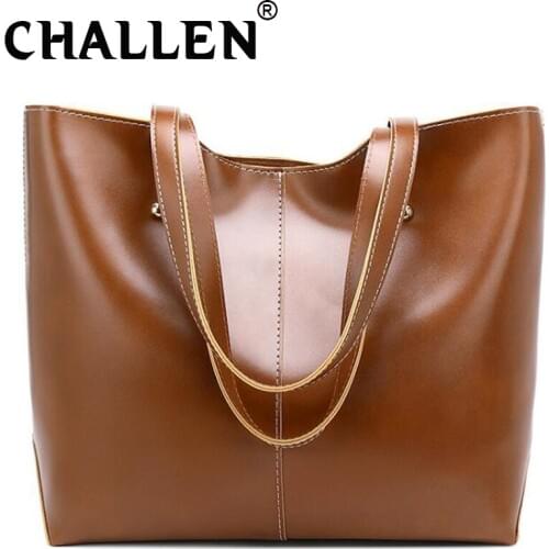 High Quality Casual Female Bags Trunk Tote Brand Shoulder Bag Ladies Large Bolsos Leather Handbags Bucket Casual Tote BGA-49