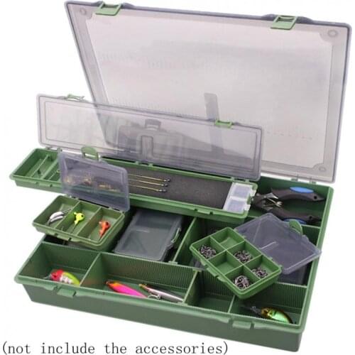 Fishing Tackle Boxes Large Capacity Carp with Ruler Built-in 6 Separate Small Boxes for Athletics Leisure Carp Fishing