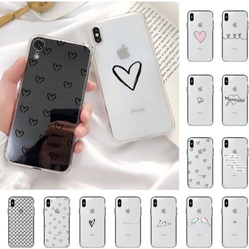 YNDFCNB Love Heart Phone Case for iPhone 11 12 pro XS MAX 8 7 6 6S Plus X 5S SE 2020 XR case