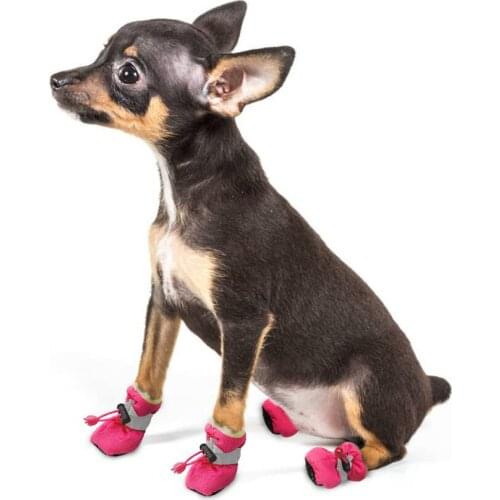 Winter Dog Shoes Boots Anti-slip Rain Reflective Footwear Warm Socks Booties For Small Dogs Cats Puppy