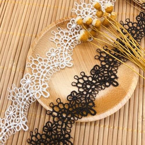 1Yards High Quality Lace Fabric 2.7cm White Lace Fabric Trimmings Black Lace Ribbon Trim For Sewing Collar encajes dentelle LP45