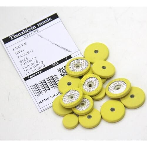 16pcs Flute Leather Pad Music Woodwind Pads Repair Yellow Instrument Accessory Y51D The material is sheepskin