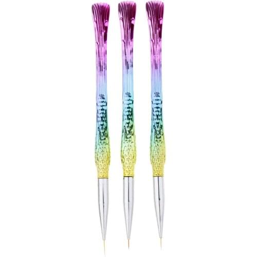 3Pcs Salon Nail Art UV Gel Designing Pen Polish Brush Dotting Drawing Tools