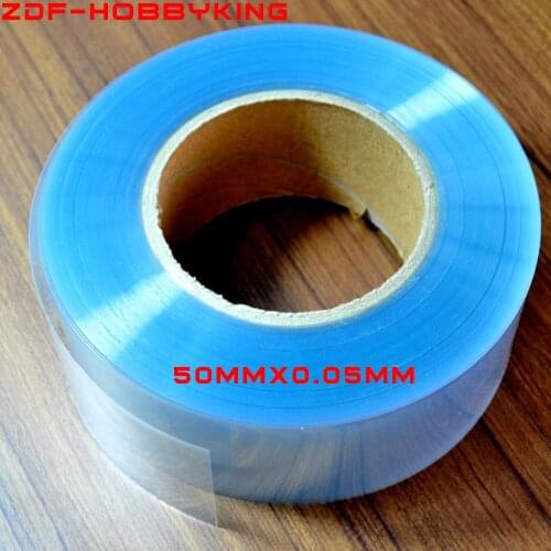 50mm Width 50mmX0.05mm PVC Heat Shrink Tubing Clear for 18650 RC LiPO NiMH NiCd Batteries