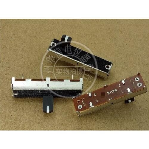 8pcs 35mm mixer fader straight potentiometer SC-2043N W100K / with mid-point white point / handle length 10 15 20mm