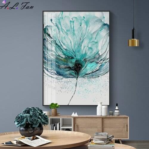 Abstract modern flowers canvas painting gold posters and prints wall art image for living room Scandinavian bedroom home decor