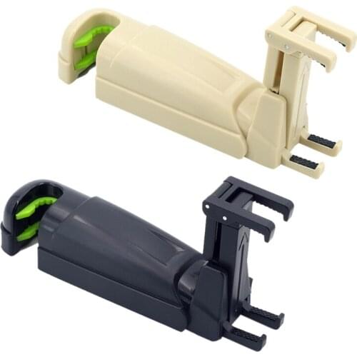 Car Seat Back Hook Hands-free Practical Tool Easy Install Backseat Phone Holder for Vehicle Interior Parts-Black/Beige
