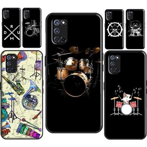 Musical Drum Drumsticks Drummers For OPPO A5 A9 2020 A31 A53 F5 A15 A52 A72 A1K A5S A91 Reno 2 Z Find X3 Pro Cover Shell