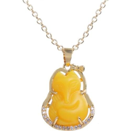 Bettyue Noble Gold Necklace With Cute Fox Appearance For Women Delicate Ornament Wedding Party Charming Dress-Up Facny Gift