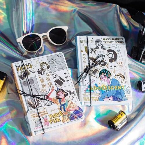 196sheets Colorful Page Street Punk Notebook Kawaii Memo Pad Stationery Agenda 2021 Scrapbooking Office School Supplies