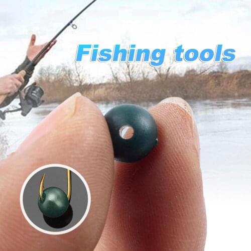 100Pcs/Set Fishing Bead 4 Specifications Easily Install PE Carp Round Soft Black Green Brown Rig Beads for Freshwater
