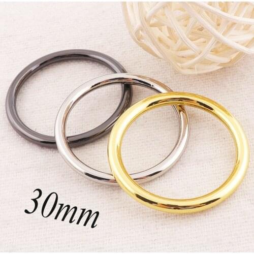 30mm metal Silver/Gold/Gunmetal O Rings Buckles Clasp Handbag Key Chains Choker Webbing Strap Handbag Hardware O Ring 10pcs