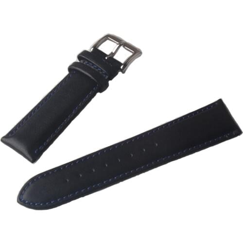 Black watchband With blue stitch line Watchband Accessories Genuine Leather Smooth 20MM 22MM Watch strap belt for mens women new