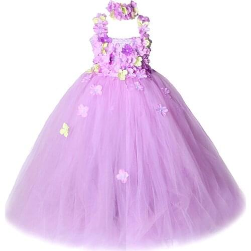 Flower Girl Long Dress for Wedding Birthday Fairy Dresses for Kids Tutu Costumes Princess Girls Bridesmaid Ball Gown Full Length