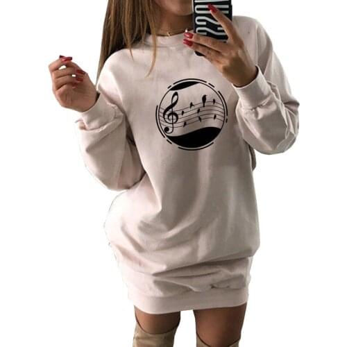 Music Note Bird Graphic Print Long Hoodies Women Winter Spring Autumn Sweatshirts For Female Femmes Lover Gift Sweet Tops