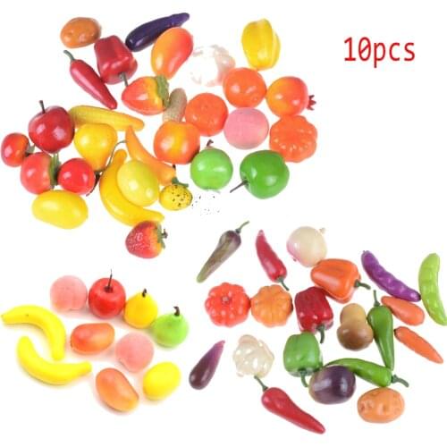 10pcs/lot Pretend Play Toys Kitchen Toys Foam Mini Simulation Artificial Fruits and Vegetables for Children Doll House