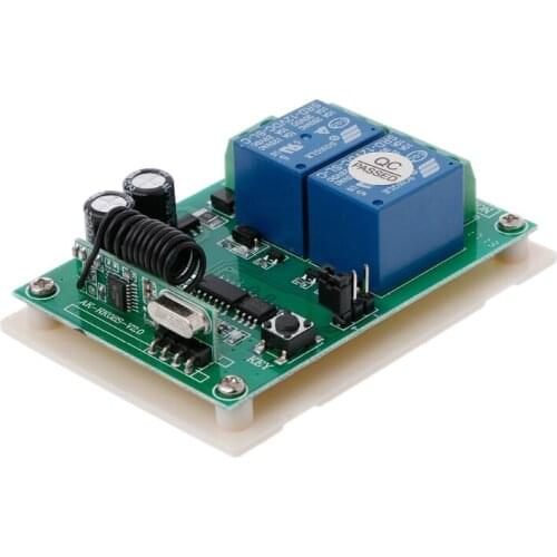 K5DB DC 12V 2CH RF 433MHz Wireless Switch Relay Receiver Module With Remote Control