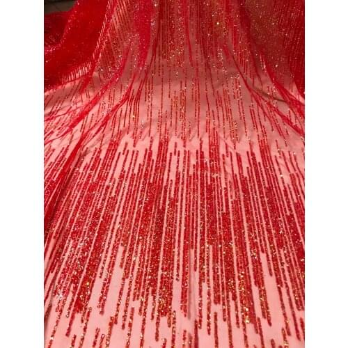 Pretty design glued glitter lace fabric L-467 glued glitter sequins French tulle lace fabric