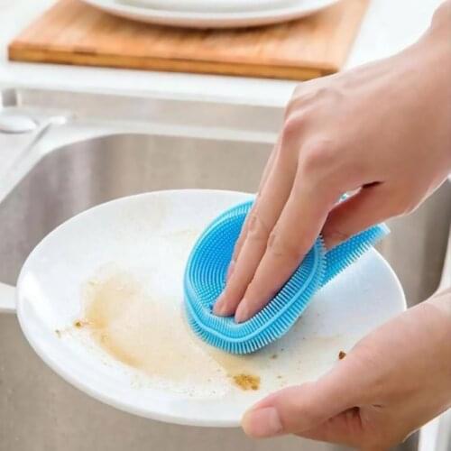 Multi-Purpose Dishwashing Silicone Cleaning Brush Heat-Resistant Mat Dish Towel Washing Rags Kitchen Tools Kitchenware Dishcloth
