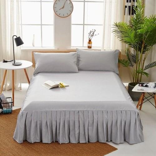 Fashion Home Solid Colors Bed Skirt Comfortable Non-slip Simmons Bed Sheet Dust Cover for Single Adult All-inclusive Bed Skirts