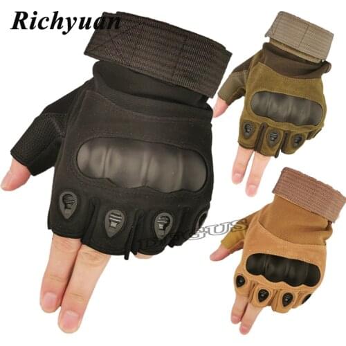 Outdoor Half Finger Motorcycle Gloves Motorbike Motocross Moto Hard Knuckle Fingerless Riding Biker Protective Gear
