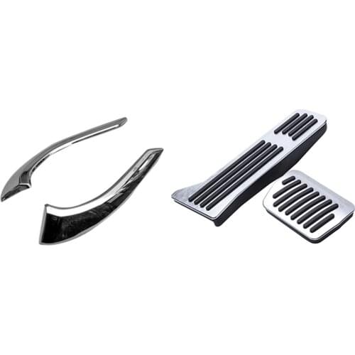 No Drill Accelerator Brake Gas Pedals for Mazda 2 3 6 Cx-3 with 2Pcs Fog Lights Eyebrow Cover for Mazda 2 Demio 15-19