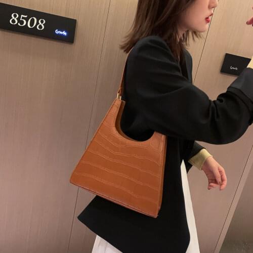 New 2020 Women Handbag Luxury Croccdile Shoulder Bag Lady Retro Alligator Subaxillary Bag Vintage Samlltriangle Handbags Female
