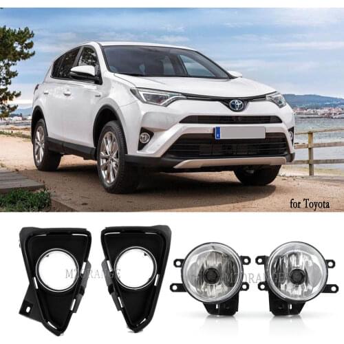 Fog Lights for TOYOTA RAV4 RAV 4 2016 2017 2018 LED Fog Light Headlight Fog Lamp Cover Grill Frame Foglights Driving Lamp