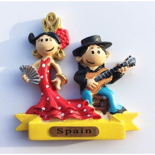 QIQIPP Spanish tourism culture commemorative handicraft Flamenco song and dance magnetic refrigerator