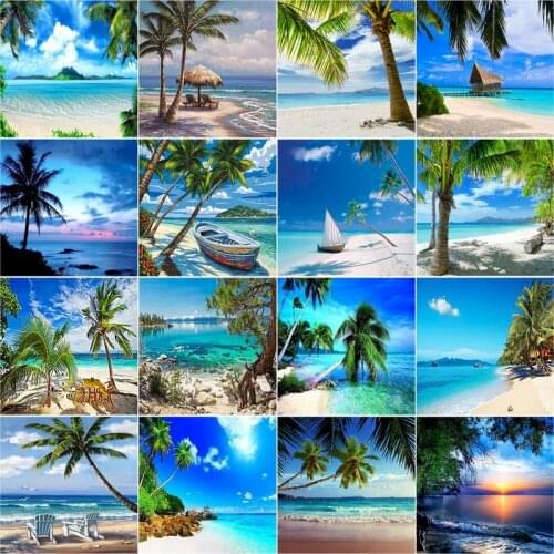 SDOYUNO 5D Diamond Painting Kits Seaside Diamond Mosaic Cross Stitch Rhinestones Handicraft Art DIY Home Decor