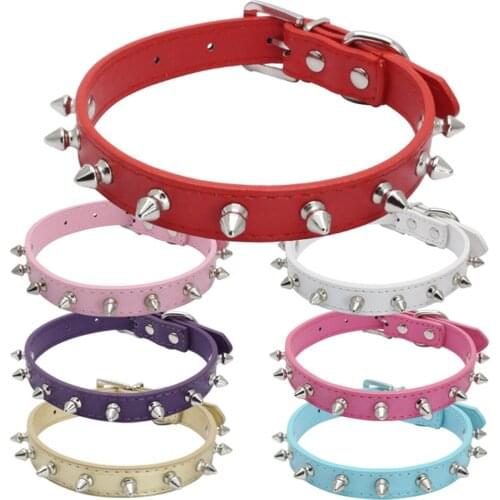 Spiked Studded Small Large Dog Collar Rivet Accessory Hond Neck Strap For Puppy Necklace Leather PU Pitbull Bulldog Pet Supplies