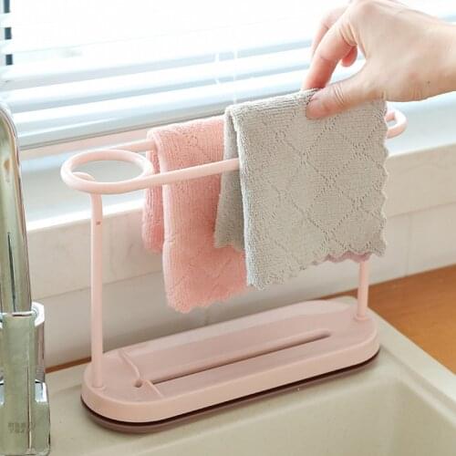 Kitchen Rag Shelf Foldable Towel Sponge Drain Racks Multi Functional DIshcloth Hanging Rack Bathroom Soap Holder Kitchen Storage