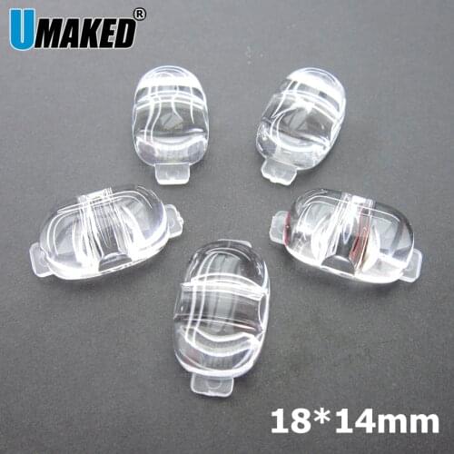 100pc led lens 18x14mm Peanuts lens without holes lights lens PMMA high power lens clear surface for LED street Light free ship